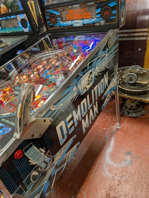 Alternative view of Demolition Man Pinball Machine by Williams Electronics