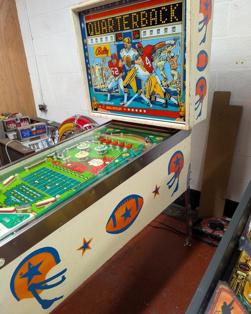 Alternative view of Bally" quarterback " pinball machine